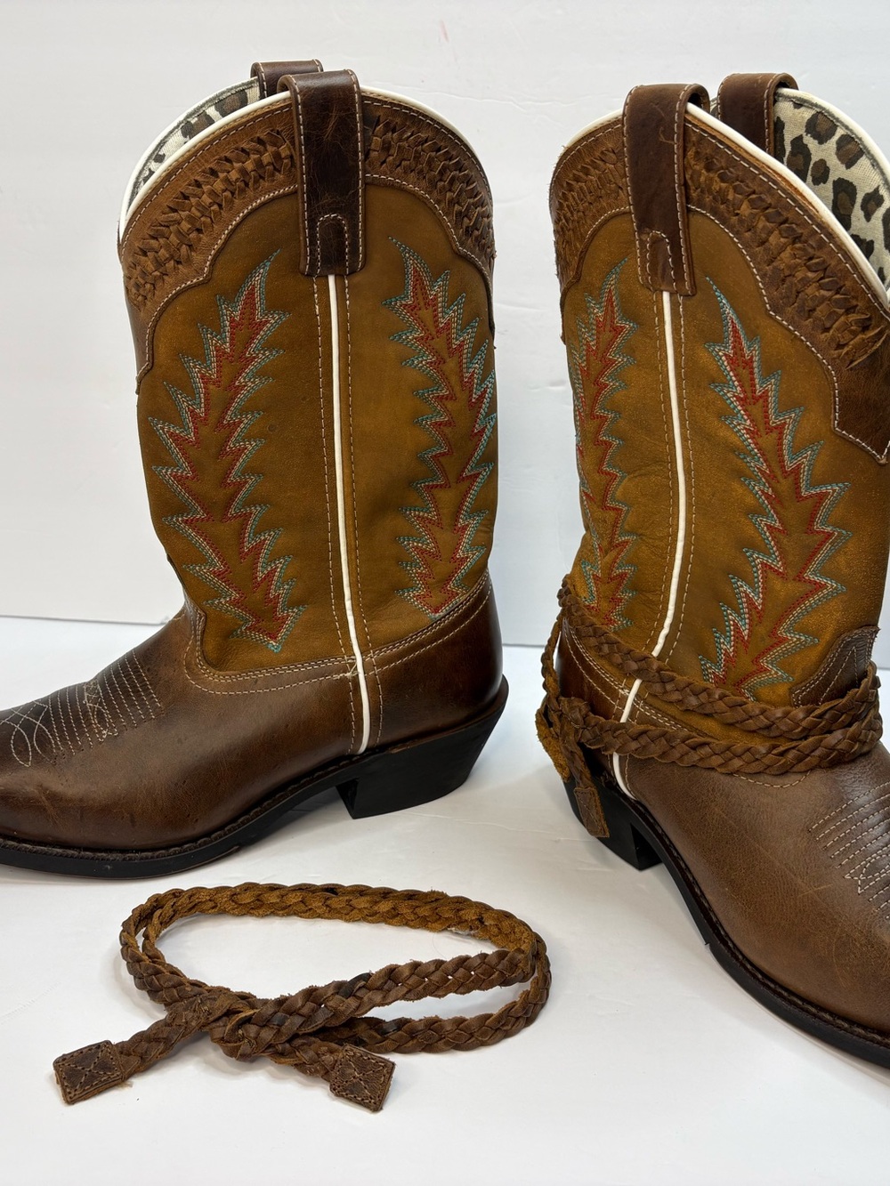 Laredo Knot In Time Western Boots 8M Brown Leather Embroidered 51176 Cowgirl - Picture 5 of 7